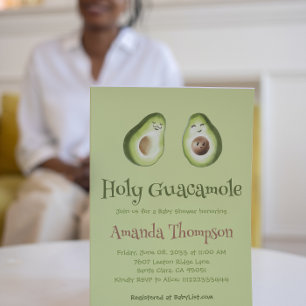 Holy Guacamole Avocado Diaper Raffle Shower Game Enclosure Card