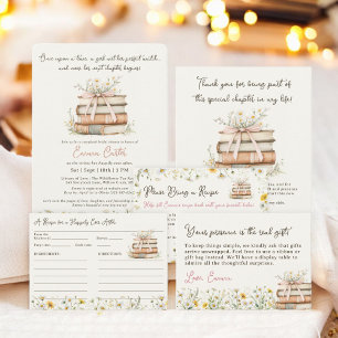 Rustic Floral No Gift Wrap Bridal Shower Display Enclosure Card