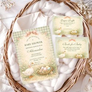 Vintage Silly Goose Garden Baby Shower Invitation