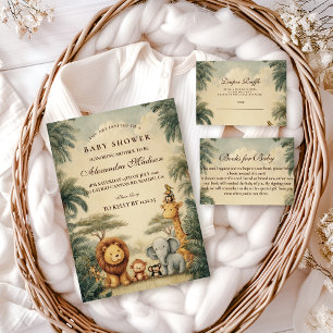 Rustic Safari Friends Baby Shower Invitation