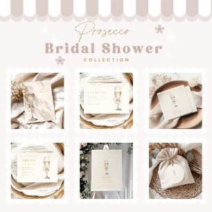 Bow Pearls And Prosecco Bridal Shower Classic Round Sticker
