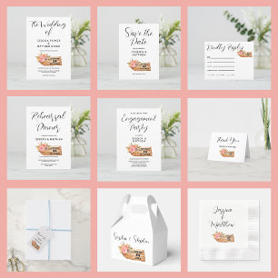 Autumn Flowers & Wood Sign Favor Box