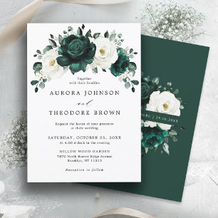 Emerald Greenery Eucalyptus White Floral Wedding Napkin
