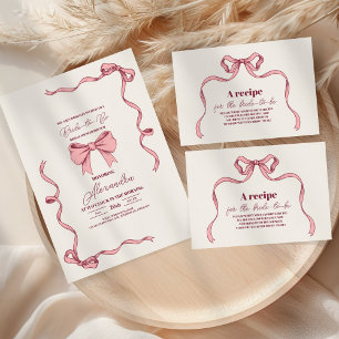 Carte D'accompagnement Élégante Fête des mariées de cabot rose