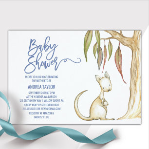 Invitation Animaux australiens   Kangaroo & Joey Baby Sprinkl