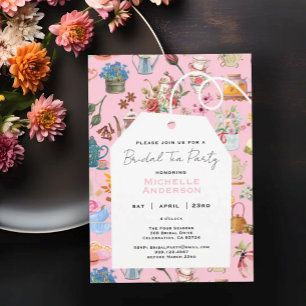 Tea Party Pink Floral Garden Bridal Shower Napkin
