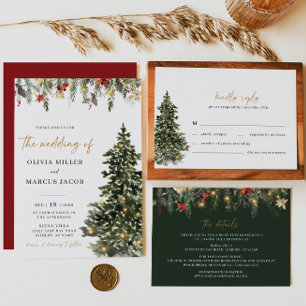 Christmas Tree Lights Save The Date Invitation