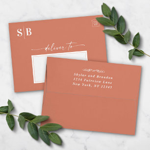 Minimalistic Taupe Sand Beige Solid Colour Wedding All In One Invitation