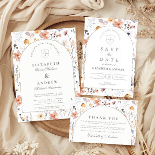 Romantic Garden Wildflower Wedding Invitation
