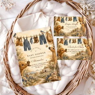 Invitation Fête de naissance garçon western boho fantaisiste