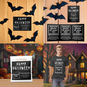 Business Halloween Black Square Sticker