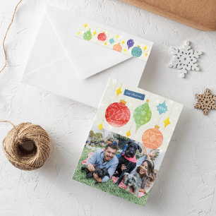 Watercolor Ornament Christmas Custom Text Gift Wrapping Paper