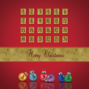 Advent Calendar Christmas Ornaments Holiday Postcard