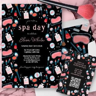 Spa Day Bridal Bachelorette Beauty Makeup CUSTOM Invitation