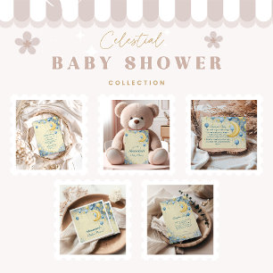 Celestial Moon and Stars Baby Shower Napkin