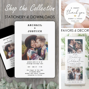 Invitation Mariage photo QR RSVP All-In-One Chic Typewriter 2