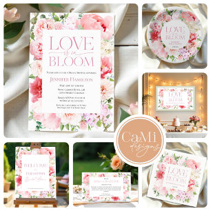 Love is in Bloom   Floral Bridal Shower Backdrops Tapestry