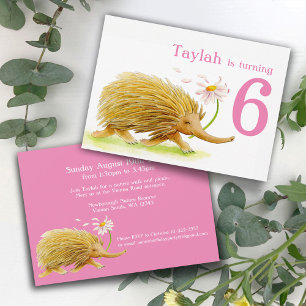 Invitation Pique-nique nature echidna 4e anniversaire invitat