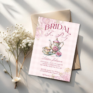 Love is brewing Vintage Victorian bridal tea party Invitation