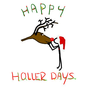 Happy Hollerdays 3 - chasing a turkey. Card