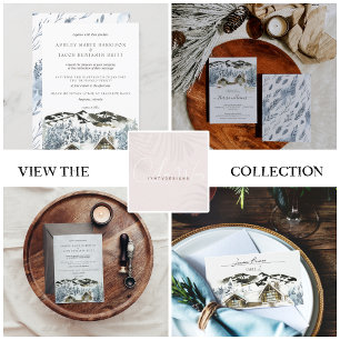 Invitation Rustic Winter Mountain Bridal Showback