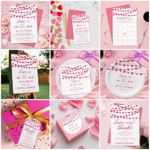 Hanging String Love Hearts Bridal Shower Paper Cups