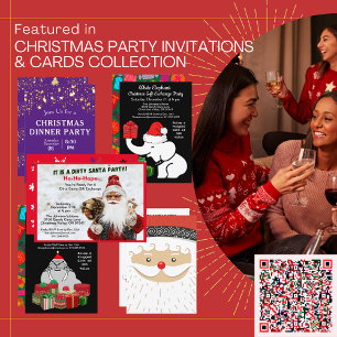 Ugly Sweater Christmas Party, Blue with Deer Acrylic Invitations