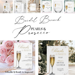 Pearls and Prosecco Bridal Shower, Bridal Brunch Acrylic Sign