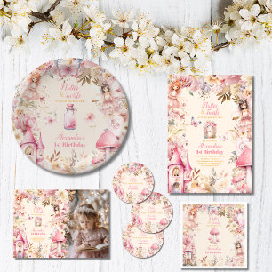Invitation Photo Magique Fairy Jardin Floral 1er anniversaire