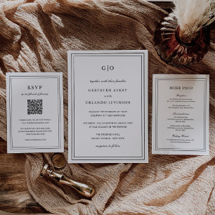 Gertrude Black and White Classic Elegant Wedding Enclosure Card