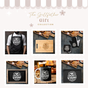 Black White Dad Personalized BBQ Grillfather Apron