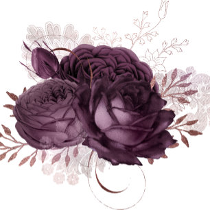 Purple and Rose Gold Peony Lights Glitter Wedding  Invitation