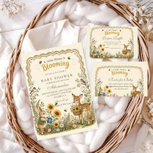 Custom Woodland Honey Bee Diaper Raffle Enclosure Card
