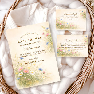 Spring Wildflower Meadow Baby Shower Invitation