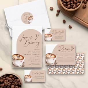 Display Shower Coffee Love Brewing Bridal Shower Enclosure Card