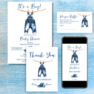 Oh boy blue jeans baby shower template