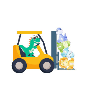 Funny baby dinosaur garbage truck Birthday Name Invitation
