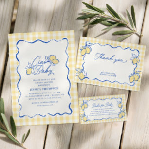 Carte D'accompagnement Livres Amalfi Lemon Blue & Yellow pour bébé