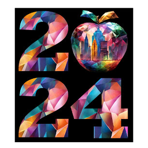 2024 New Years Eve-Colourful=Greeting- Holiday Card