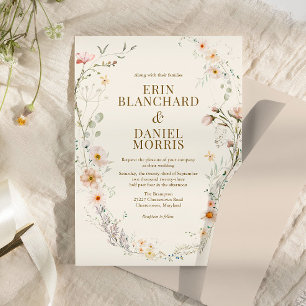 Wildflower Boho   Botanical Wedding Invitation