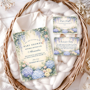 Romantic Blue Hydrangea Garden Baby Shower Napkin