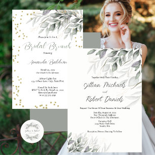 Bridal Brunch Gold Stars  Invitation