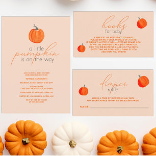 Little Pumpkin Gender Neutral Fall Baby Shower Square Paper Coaster