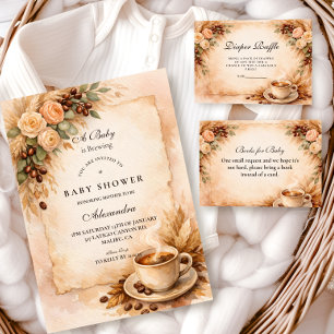 Rustic Coffee Baby Shower Diapper Raffle Enclosure Card