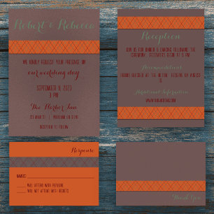 Orange and Brown Fall RSVP flat card