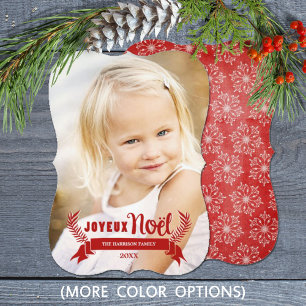 Cartes Pour Fêtes Annuelles Élégant Joyeux Noel Rustique Snowflakes Photo Noir
