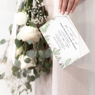 Succulents Geometric Terrarium Cactus Wedding Invitation
