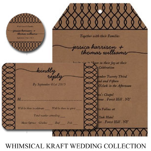 The Modern Whimsical Kraft Wedding RSVP Invitation