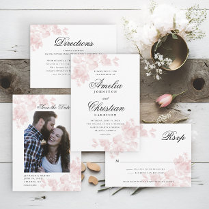Elegant Floral Wedding Details Invitation
