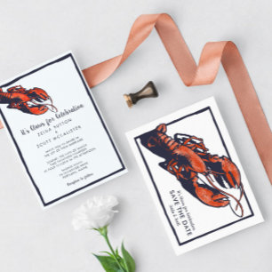 Rustic Lobster Wedding Invitation